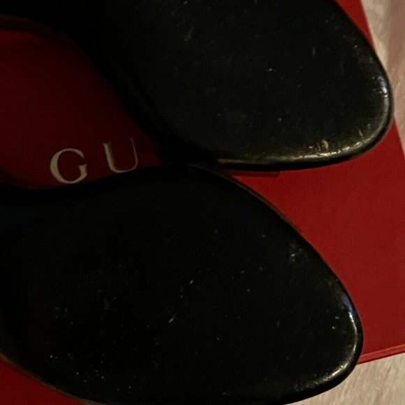 GUCCI HYSTERIA Golden Bronze Heels Logo Crest Slip In Sandals Slides Size 37.5 - Picture 8 of 8